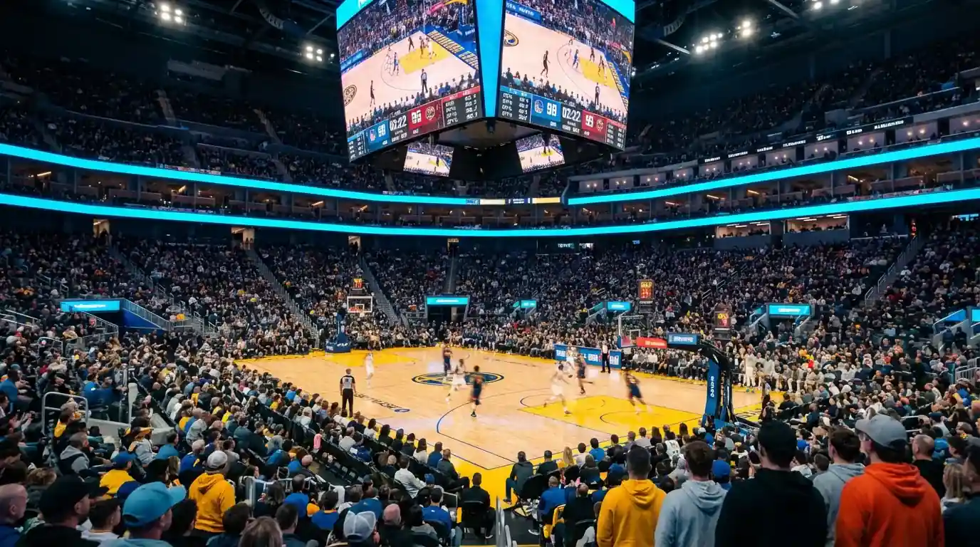 Parkiet NBA podczas meczu sezonu regularnego — rynek zakładów na koszykówkę