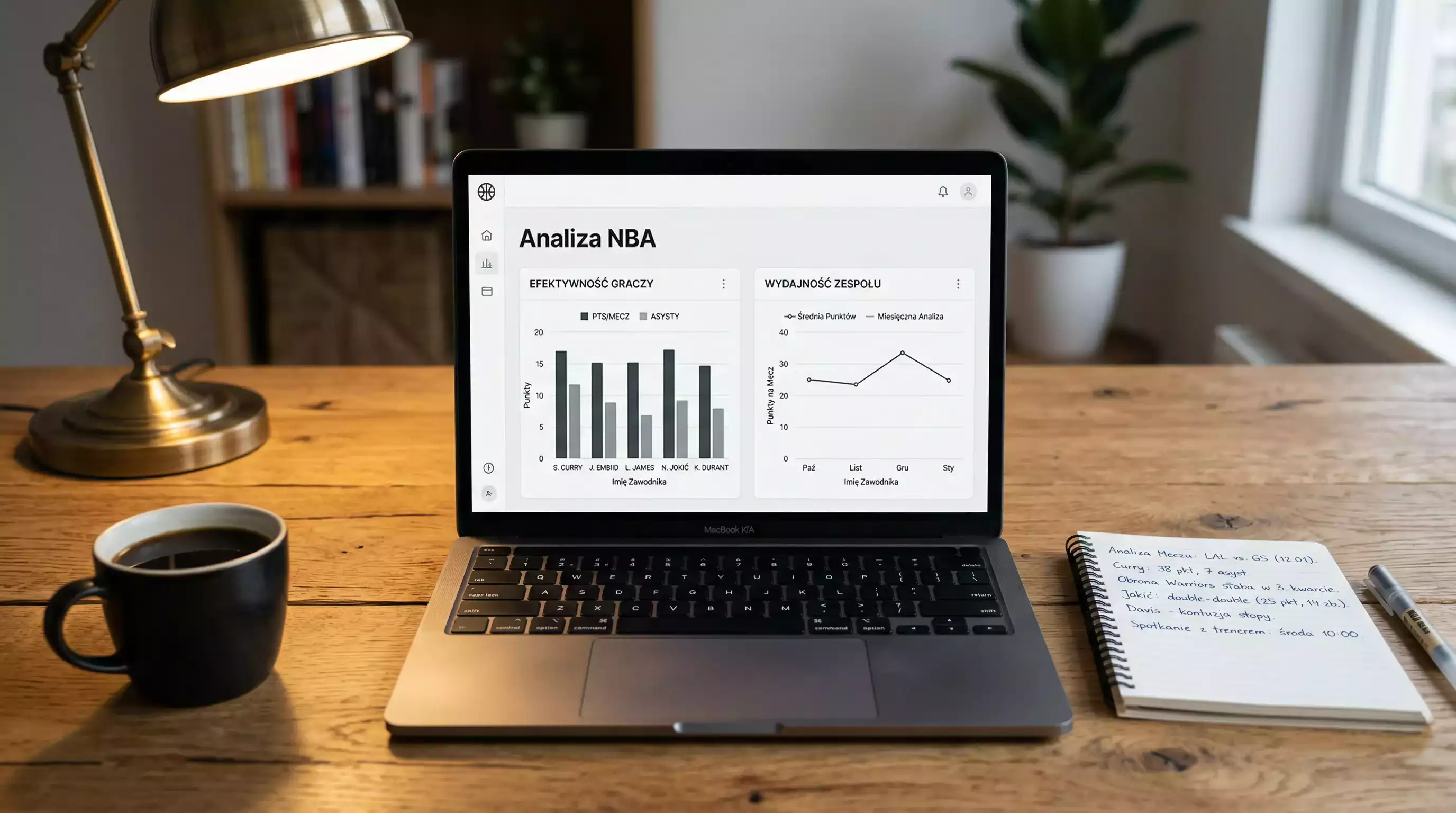 Analiza danych NBA na laptopie — strategie obstawiania koszykówki